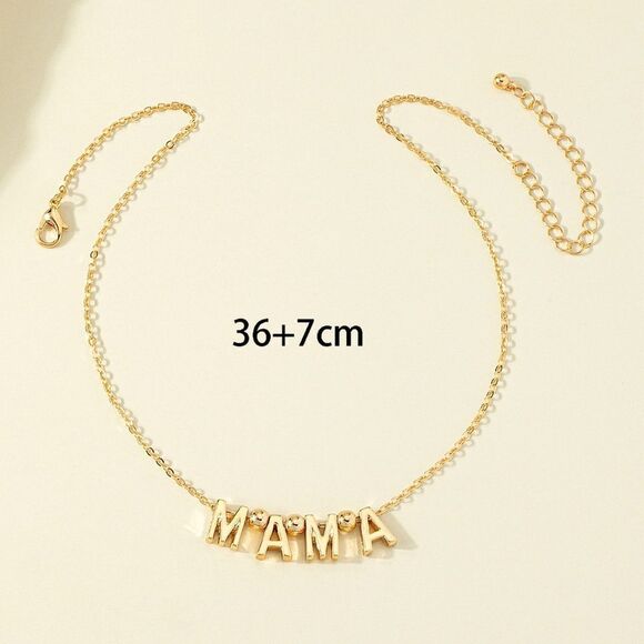 NEW MAMA Letters Gold Plated Chain Necklace - Picture 5 of 6